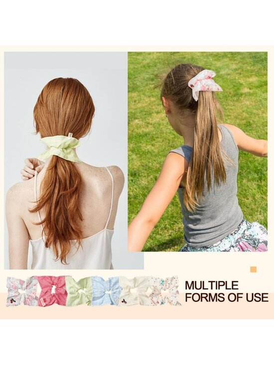30 Pcs Colorful Hair Scrunchies for Women & Girls - Kawaii Elastic Ponytail main image 4